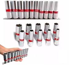 Jogo De Soquetes Longos Sextavado 1/2 10 A 22mm Mtx 135909