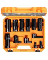 Jogo de Soquetes para Sensor de Oxigênio Crosstar 12 Peças 22mm 27mm 1-1/16"