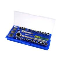 Jogo De Soquetes Pontas Bits Catraca E Adaptador 3/8 40peças