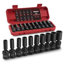 Jogo de Soquetes Profissionais Reywoo com Encaixe 3/8" e Giro Profundo 10-19mm Jogo de Soquetes Profissionais Reywoo com Encaixe 3/8" e Giro Profundo 10-19mm