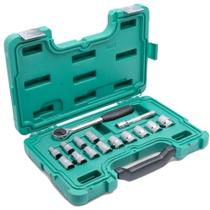 Jogo de Soquetes Sextavado 1/2"" 15 Peças - ST09525SJ - SATA Jogo de Soquetes Sextavado 1/2"" 15 Peças - ST09525SJ - SATA