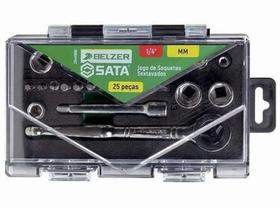 Jogo de Soquetes Sextavado 1/4 25 Peças SATA BELZER 234410IBJ