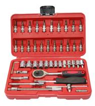 Jogo de Soquetes Sextavado 1/4Pol. e Bits com 46 Peças - DM FERRAMENTAS-DM-620