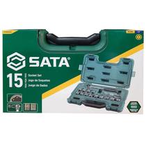 Jogo de Soquetes Sextavado - 10 a 24mm - Encaixe 1/2" - 15 Peças ST09525SJ - Sata