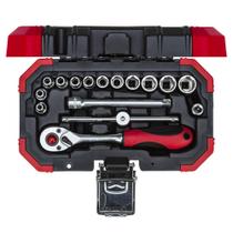 Jogo de soquetes sextavado 4 a 13 mm encaixe 1/4" com 16 peças - R49003016 - Gedore Red