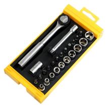 Jogo de Soquetes Sextavado em CRV de 1/4 Polegadas e Acessórios com 25 Peças FortG