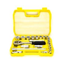 Jogo de Soquetes Sextavados 1/2” 22 Peças Aço Galvanizado Titanium Platina