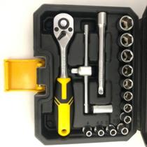 Jogo de soquetes sextavados 1/4" com catraca 16 peças 3029014016