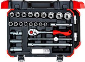 Jogo De Soquetes Sextavados 24 Peças Com Encaixe 1/2 Pol