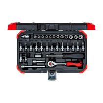 Jogo De Soquetes Sextavados 33 Peças R49003033 Gedore Red 1/4"