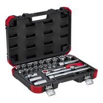 Jogo de Soquetes Sextavados de 10 à 32 mm com Encaixe de 1/2" 24 Peças - Gedore Red 3300055 Jogo de Soquetes Sextavados de 10 à 32 mm com Encaixe de 1/2" 24 Peças - Gedore Red 3300055