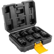 Jogo de Soquetes Sextavados de impacto encaixe 1/2" 10 mm a 24 mm 8 peças