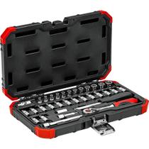 Jogo de Soquetes Sextavados e Acessórios, Encaixe de 1/4", 4,0 mm a 13,0 mm, 33 Peças, R49003033, Gedore RED OstenVonder Jogo de Soquetes Sextavados e Acessórios, Encaixe de 1/4", 4,0 mm a 13,0 mm, 33 Peças, R49003033, Gedore RED OstenVonder