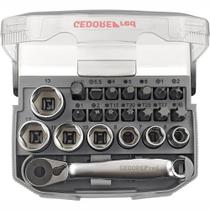 Jogo de Soquetes Sextavados e Bits 1/4"" 6-13mm Embalagem com 23 Peças - 3300026 - GEDORE RED