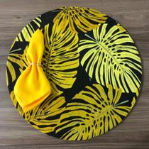 Jogo De Sousplat de tecido 6 Lugares Completos Amarelo