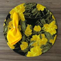 Jogo De Sousplat de tecido 6 Lugares Completos Amarelo Jogo De Sousplat de tecido 6 Lugares Completos Amarelo