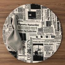 Jogo De Sousplat de tecido 6 Lugares Completos Cinza