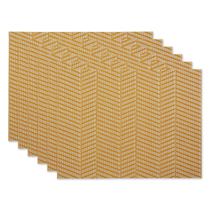 Jogo de Sousplat DII Estampa Listrada Farmhouse Dourado Mel 33x44 cm 6 peças Jogo de Sousplat DII Estampa Listrada Farmhouse Dourado Mel 33x44 cm 6 peças