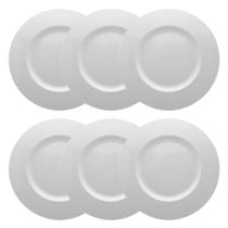 Jogo de sousplat em porcelana Strauss Sable 33,5cm 6 peças