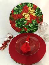 Jogo De Sousplat Natalino 4 Peças Completos Estampa Natal 1