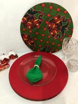 Jogo De Sousplat Natalino 4 Peças Completos Estampa Natal 4