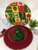 Jogo De Sousplat Natalino 6 Peças Completos Estampa Natal 13