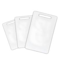 Jogo de Tábuas PVC Kit 3 Peças Cozinha Tabua de Corte Branca Multiuso Carne Churrasco Profissional