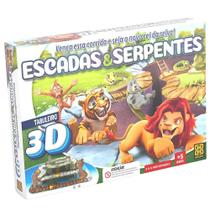 Jogo de Tabuleiro 3D - Escadas E Serpentes - Grow - 3943