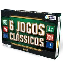 Jogo de Tabuleiro 6 em 1 Com 6 Jogos Clássicos - Pais e Filhos