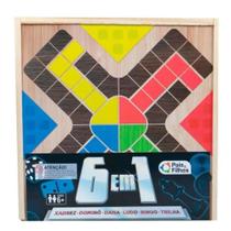 Jogo de Tabuleiro 6 X 1 Xadrez Domino Dama Ludo Bingo Trilha