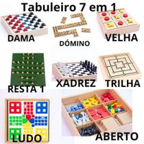 Jogo De Tabuleiro 7 Em 1 Jogo Educativo Em Mdf