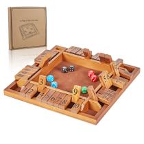 Jogo de tabuleiro ApudArmis 4-Way Shut The Box para crianças e adultos