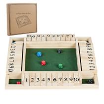 Jogo de tabuleiro Apudarmis Shut The Box para 4 jogadores com dados de 36 cm