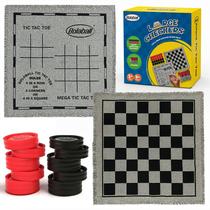 Jogo de tabuleiro Bolaball Large Checkers Tic Tac Toe Set