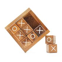 Jogo de tabuleiro BSIRI Tic Tac Toe para crianças e adultos de 10 cm de madeira