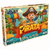 Jogo de Tabuleiro Conquista Pirata Estratégia para Família Pais & Filhos Jogo de Tabuleiro Conquista Pirata Estratégia para Família Pais & Filhos