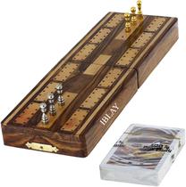 Jogo de tabuleiro Cribbage Indian Glance Iblay com armazenamento e cartões Jogo de tabuleiro Cribbage Indian Glance Iblay com armazenamento e cartões