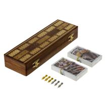 Jogo de tabuleiro Cribbage Set Ajuny com pinos e cartões de metal Jogo de tabuleiro Cribbage Set Ajuny com pinos e cartões de metal