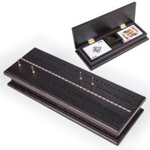 Jogo de tabuleiro Cribbage STERLING Games 2 Track Wooden Walnut