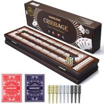Jogo de tabuleiro Cribbage VAMSLOVE Wooden Magnetic de 3 faixas Jogo de tabuleiro Cribbage VAMSLOVE Wooden Magnetic de 3 faixas