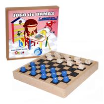 Jogo de Tabuleiro Damas Adaptado Braille Inclusão Brinquedos Educativos Infantil Madeira Carlu Criança 4 anos