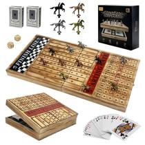 Jogo de tabuleiro de corrida de cavalos BzNota Large 58 cm com 11 cavalos de metal