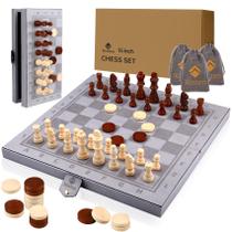 Jogo de tabuleiro de couro magnético Chess Set Rinten 15 para crianças/adultos Jogo de tabuleiro de couro magnético Chess Set Rinten 15 para crianças/adultos