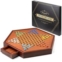 Jogo de tabuleiro de damas chinês VAMSLOVE Large 17 para 2-6 jogadores