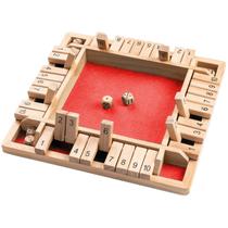 Jogo de tabuleiro de quebra-cabeça Wokex Shut The Box para 4 jogadores com conjunto de dados