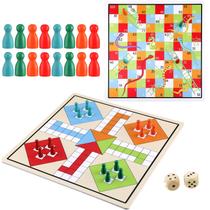 Jogo de tabuleiro Deekin 2 em 1 Snakes and Ladders, Ludo 30x30cm