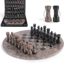 Jogo de Tabuleiro EARTHENTONES Conjunto de Xadrez em Mármore 30 cm Artesanal Jogo de Tabuleiro EARTHENTONES Conjunto de Xadrez em Mármore 30 cm Artesanal