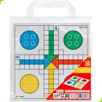 Jogo De Tabuleiro Estratégia Ludo Madeira Mdf Educativo Com Sacola 28x28cm - Junges
