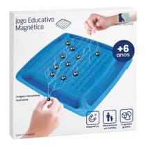 Jogo de tabuleiro estratégico magnético com 12 bolinhas jogo educativo raciocínio lógico 21cm Jogo de tabuleiro estratégico magnético com 12 bolinhas jogo educativo raciocínio lógico 21cm