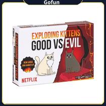 Jogo de tabuleiro Exploding Kittens Good vs Evil com Playmat Jogo de tabuleiro Exploding Kittens Good vs Evil com Playmat
